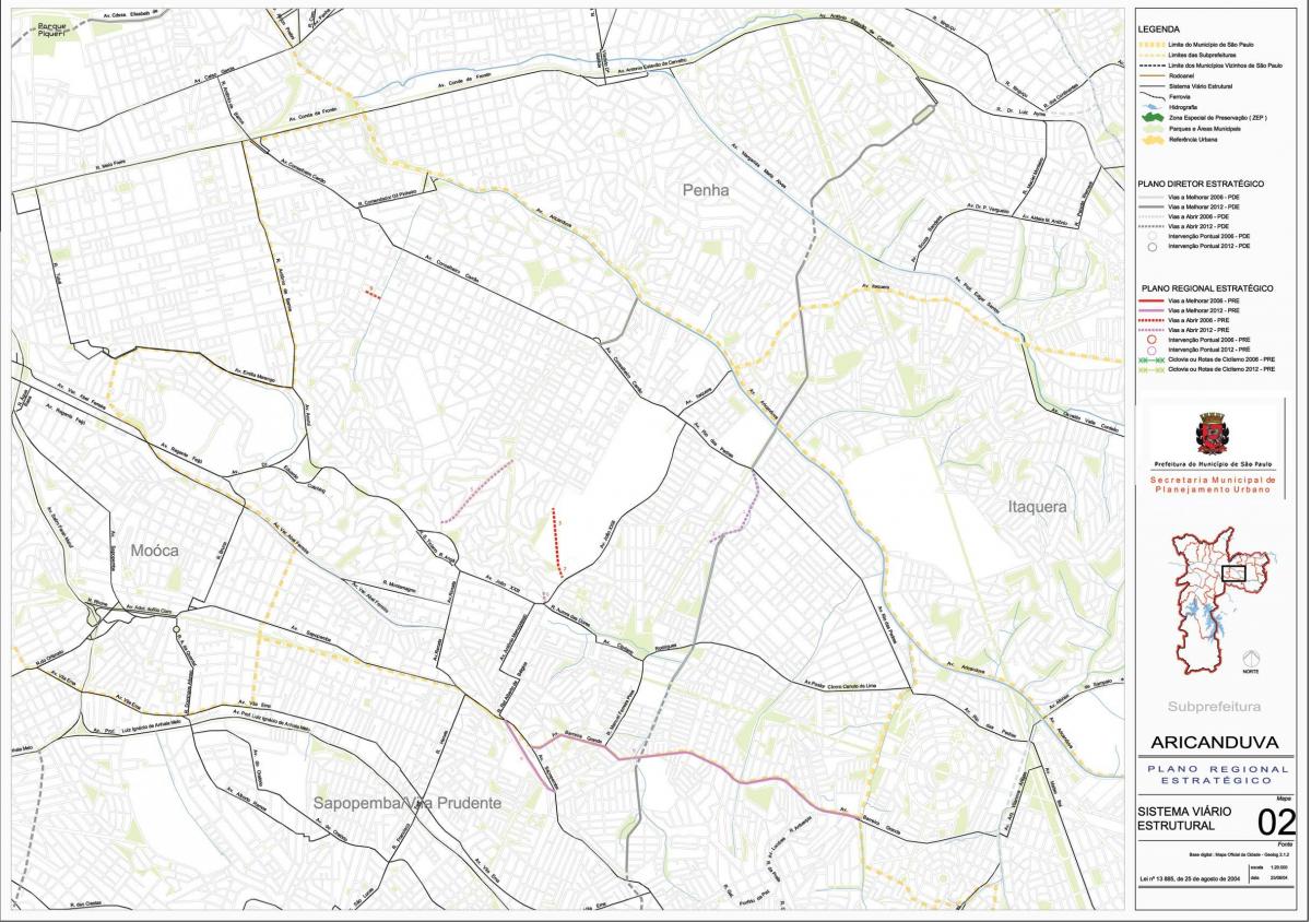 Kartta Aricanduva-Vila Formosa São Paulo - Tiet