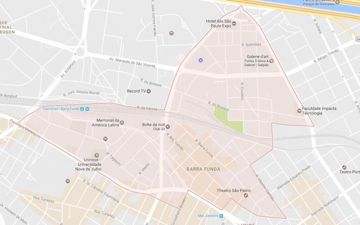 Kartta São Paulo-Barra Funda