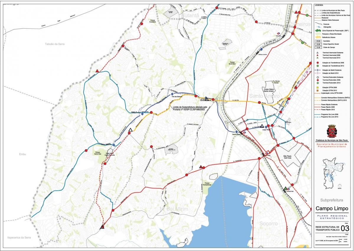 Kartta Campo Limpo São Paulo - Julkinen liikenne