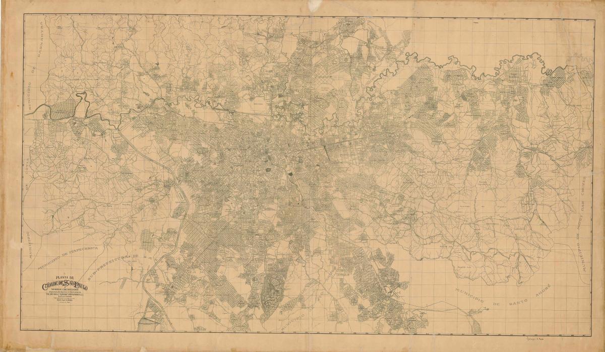 Kartta entinen São Paulo - 1943