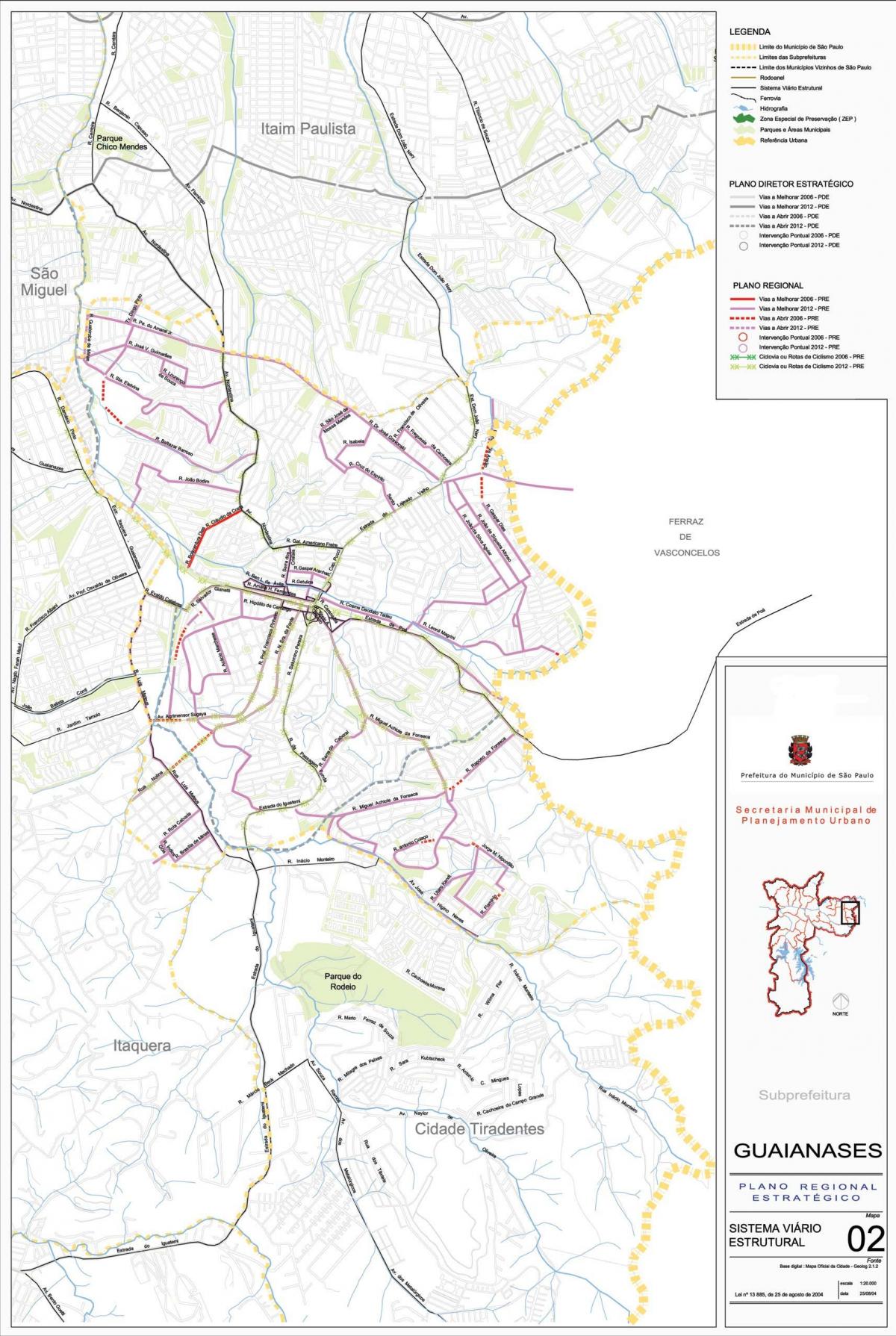 Kartta Guaianases São Paulo - Tiet