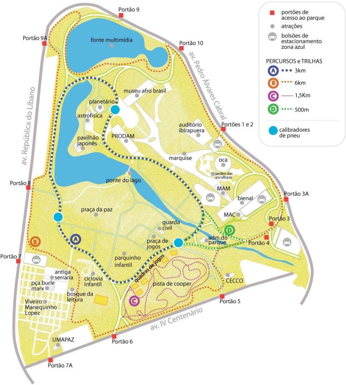 Kartta Ibirapuera park