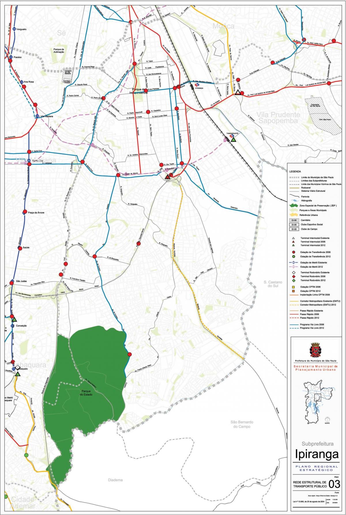 Kartta Ipiranga São Paulo - Julkinen liikenne