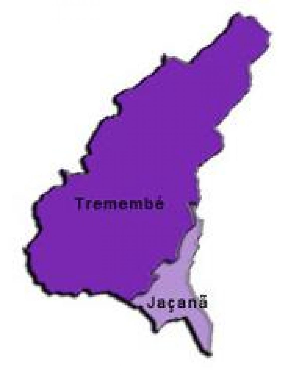 Kartta Jaçanã-Tremembé sub-prefektuurissa