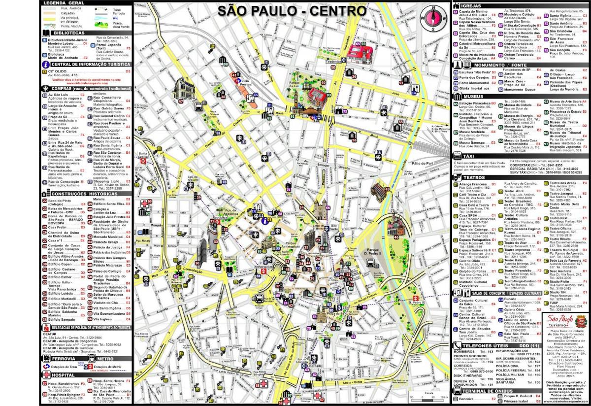 Kartta keskustan São Paulo