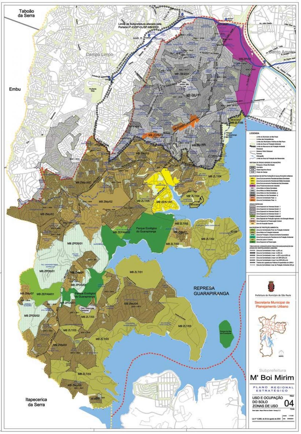 Kartta M ' boi Mirim, São Paulo - Ammatti maaperän