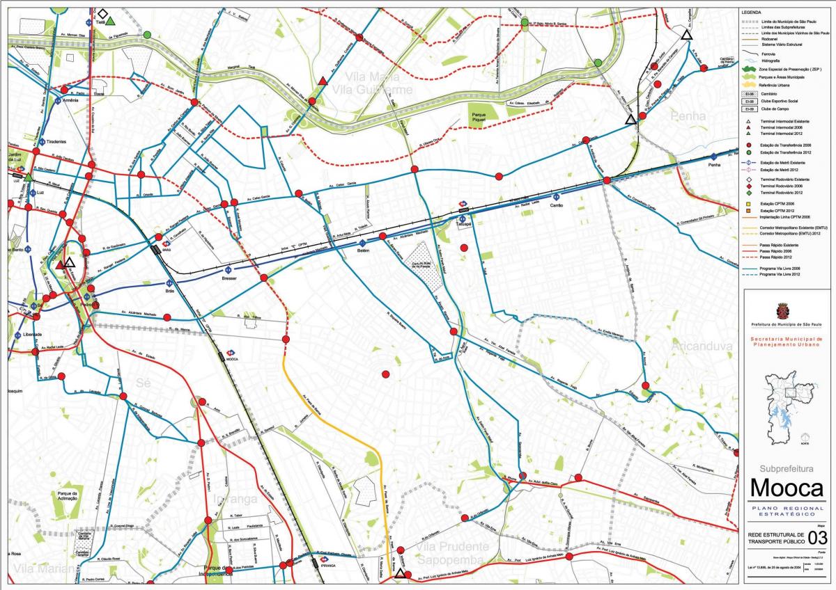 Kartta Moocan São Paulo - Julkinen liikenne