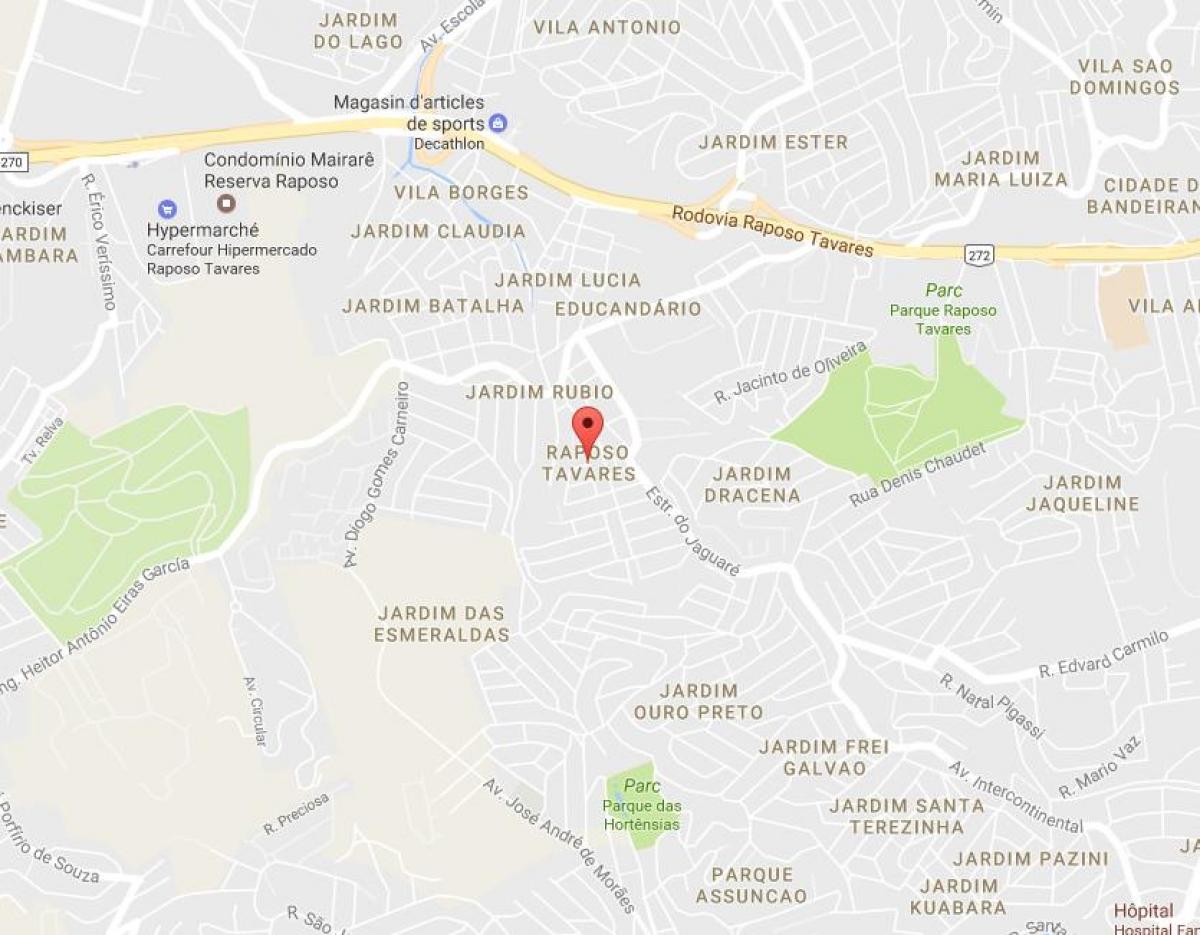 Kartta Raposo Tavares São Paulo