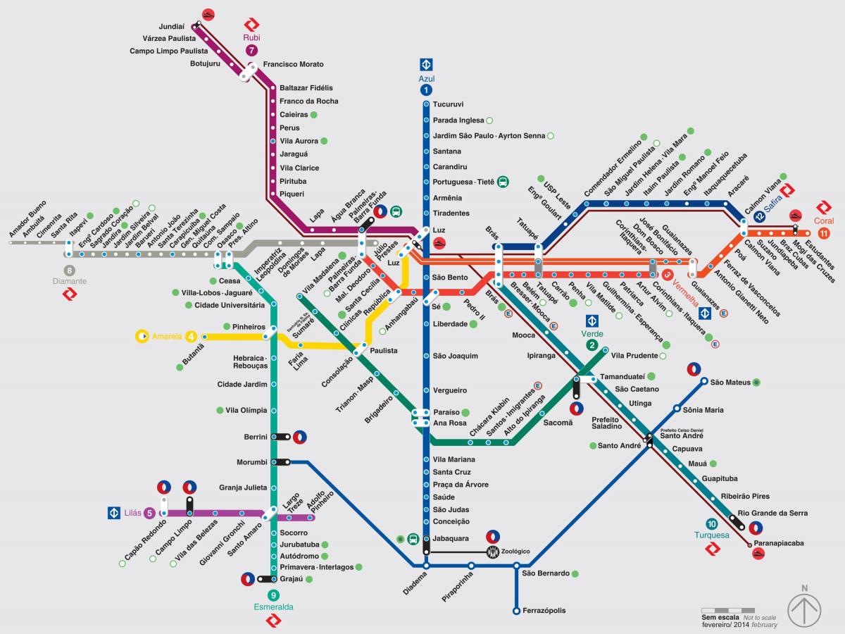 Kartta São Paulo kuljetukset