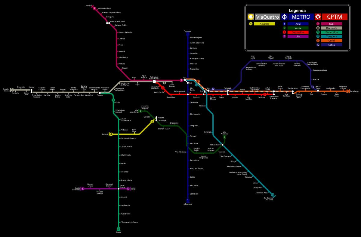 Kartta São Paulo metro, CPTM