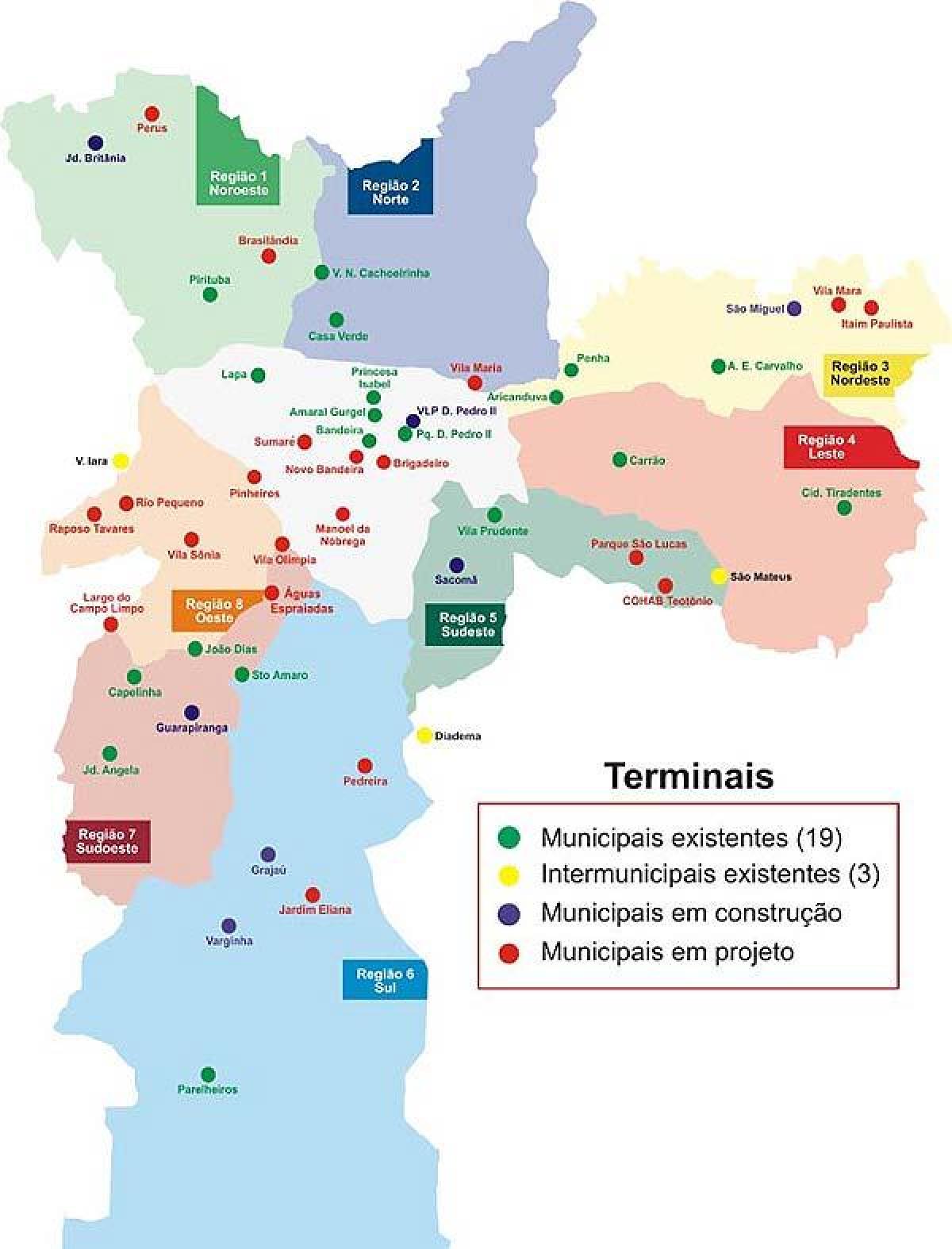 Kartta terminaalit linja-São Paulo