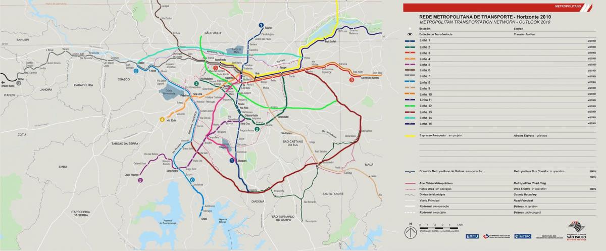 Kartta verkon liikenne-São Paulo