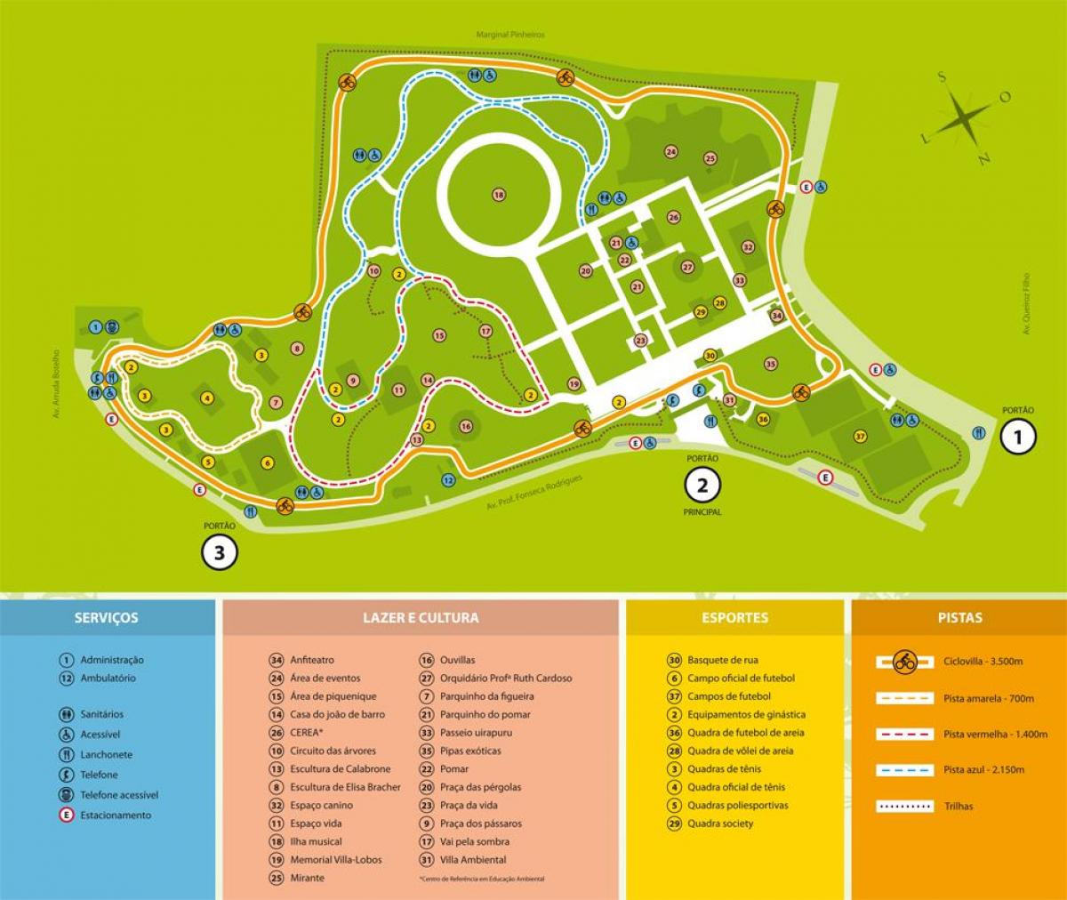 Kartta Villa-Lobosin puisto