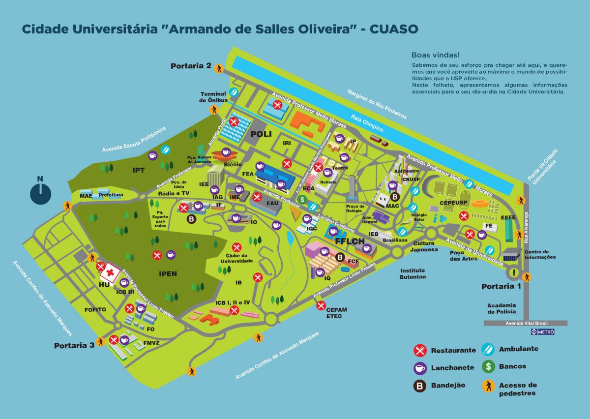 Kartta yliopiston Armando de Salles Oliveira - CUASO