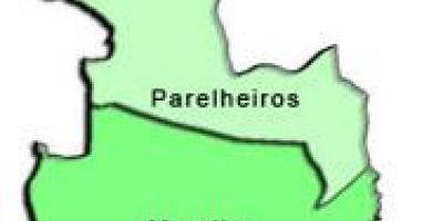 Kartta Parelheiros sub-prefektuurissa