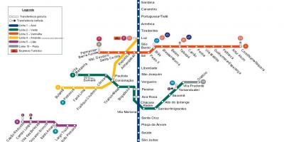 Kartta São Paulo metro