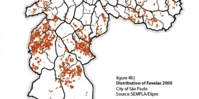 Kartta São Paulon faveloista