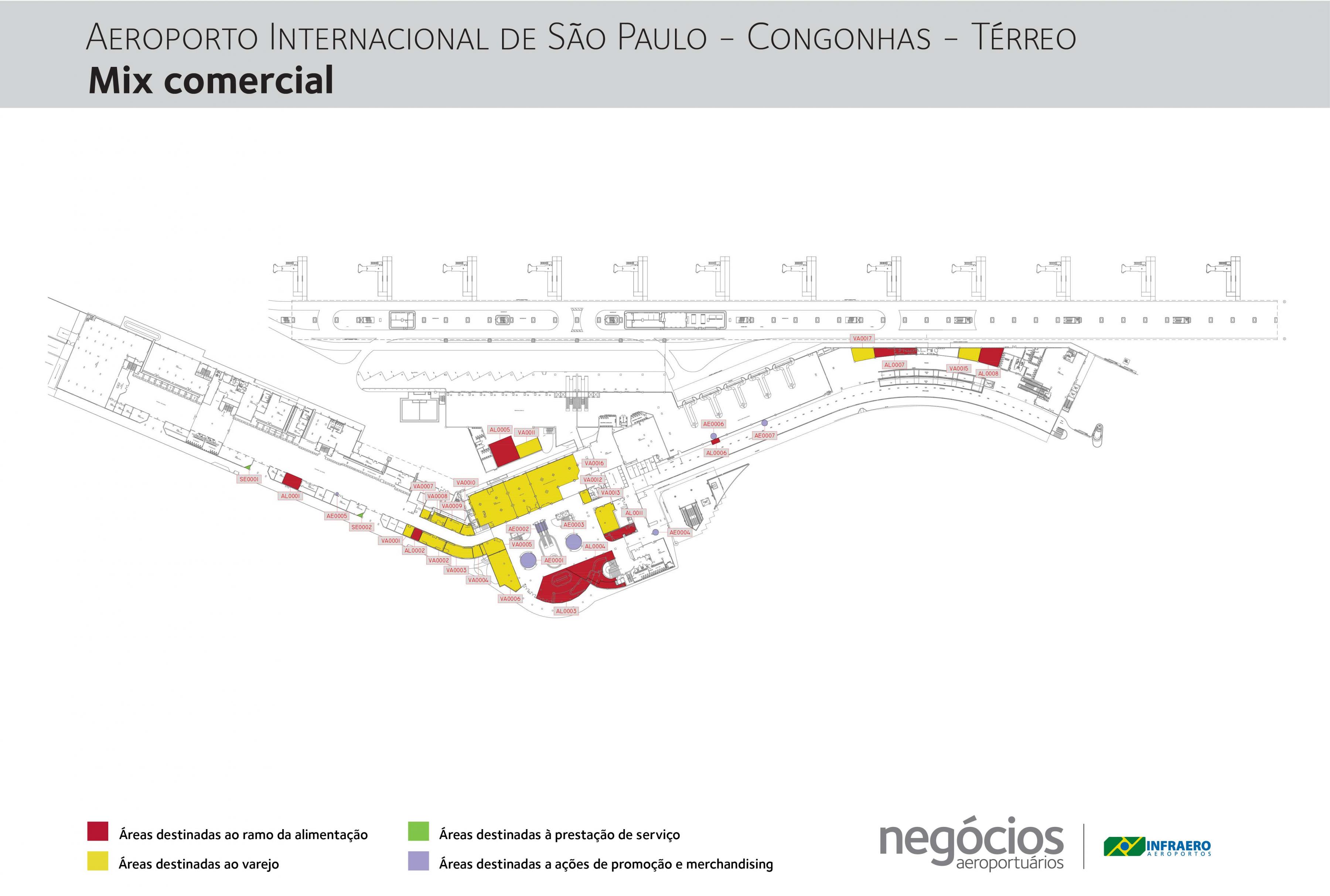 Congonhasin lentokenttä - Terminaali kartta - Kartta Congonhasin  lentokenttä - Terminaali (Brasilia)