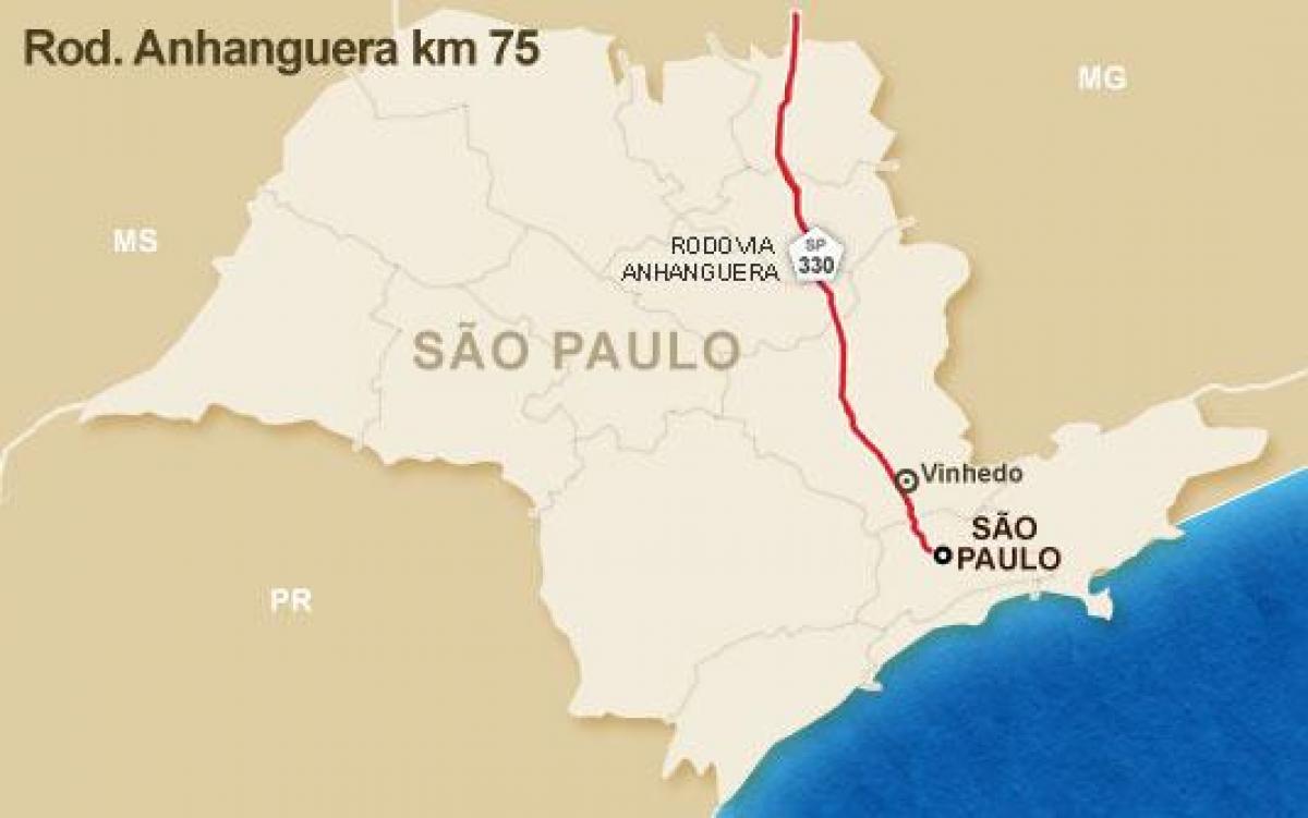 Kartta Anhanguera valtatie - SP 330