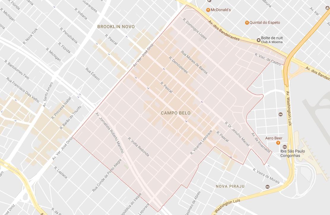 Kartta Campo Belo, São Paulo