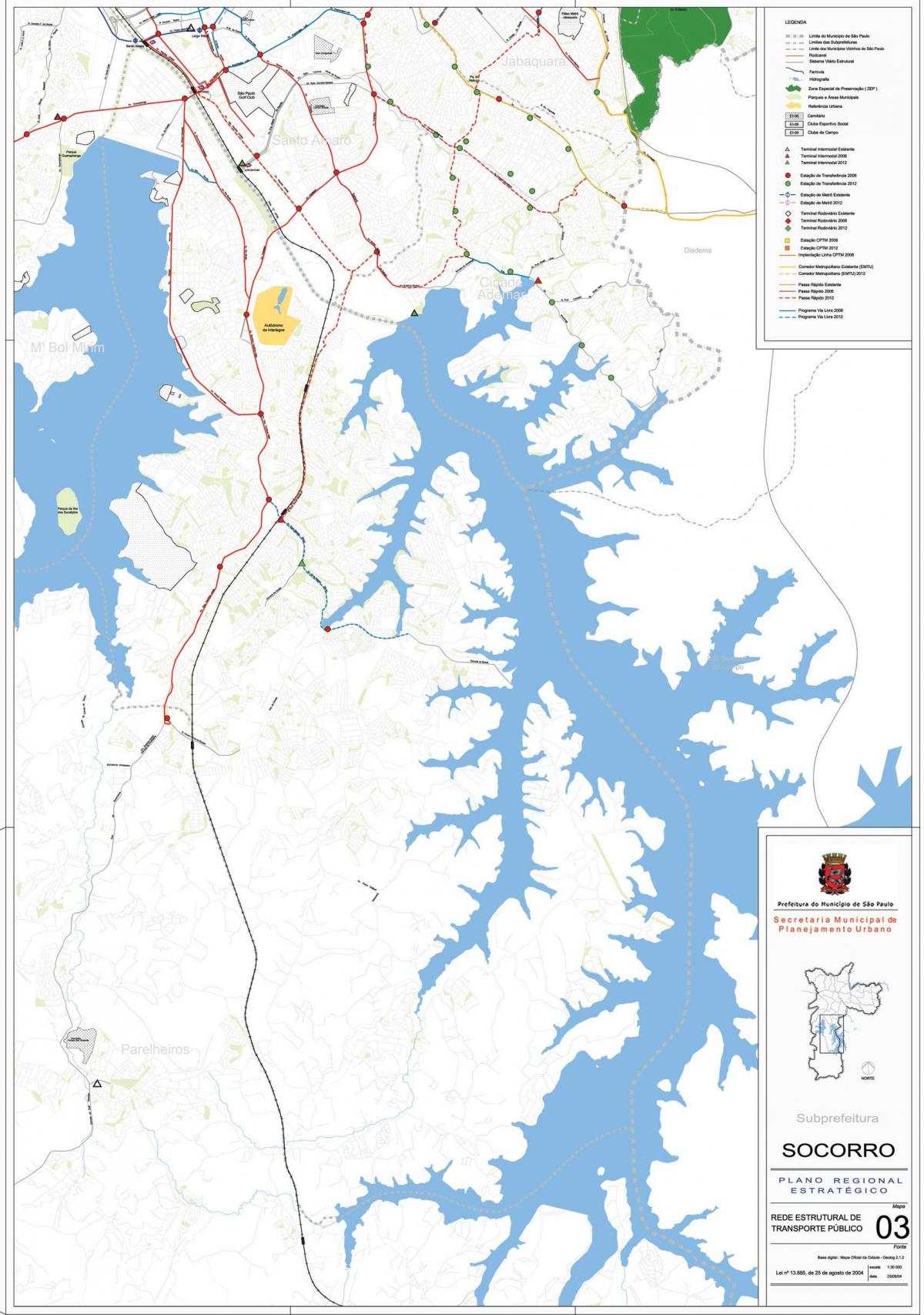 Kartta Capela do Socorro, São Paulo - Julkinen liikenne
