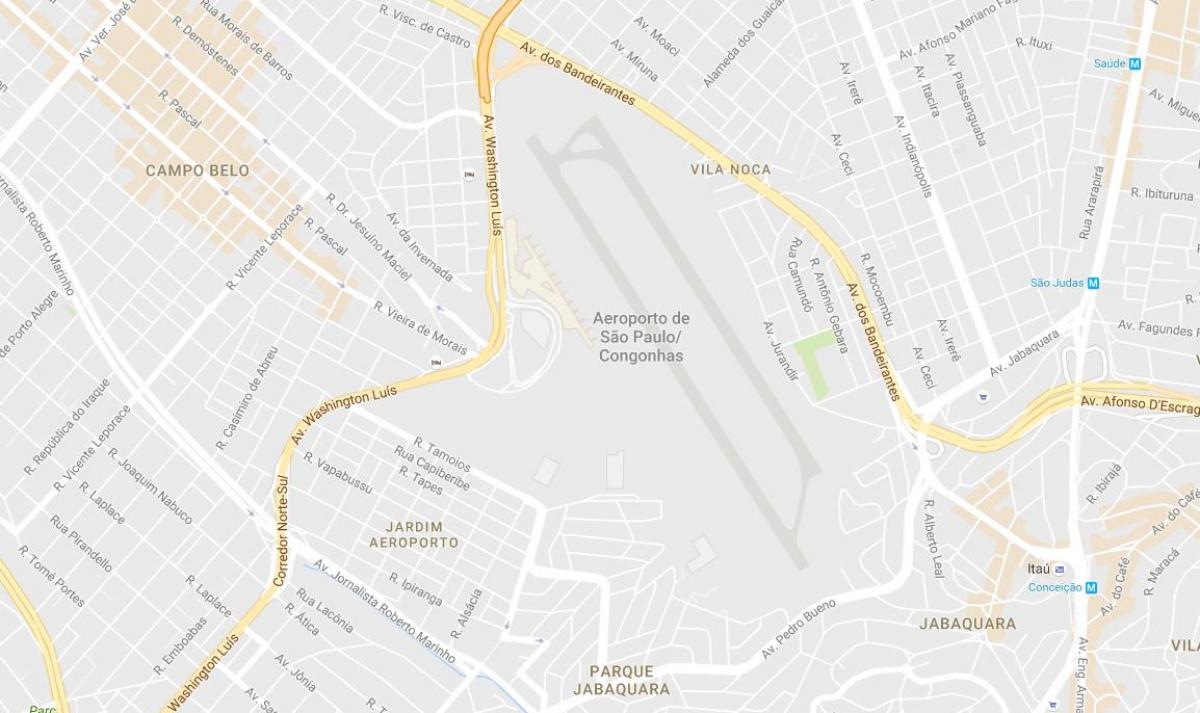 Kartta Congonhasin lentokenttä
