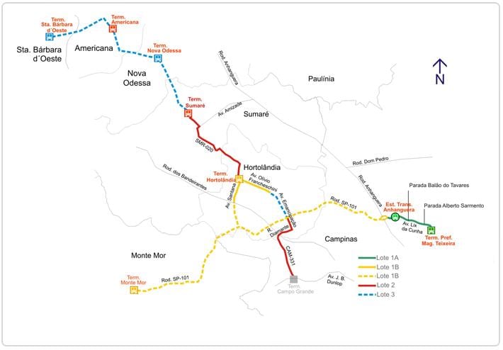 Kartta corredor metropolitano Biléo Soares