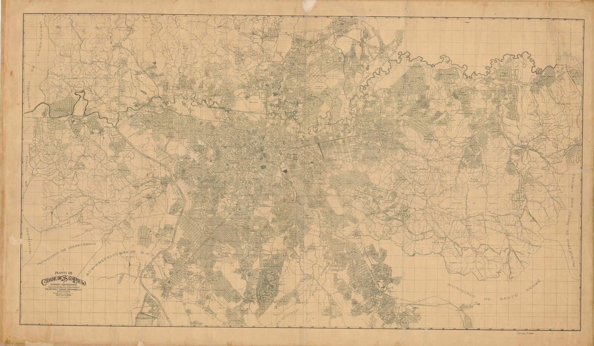 Kartta entinen São Paulo - 1943