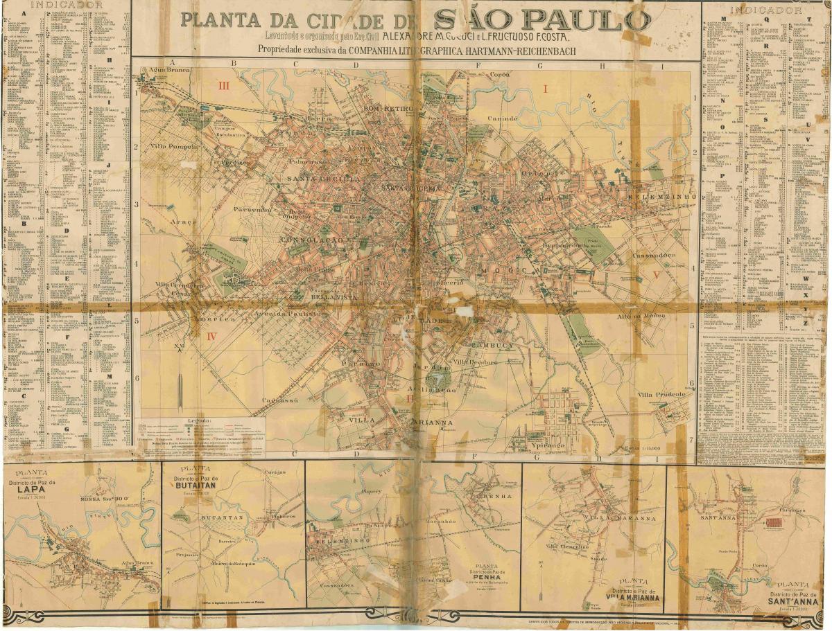 Kartta entinen São Paulo - 1913