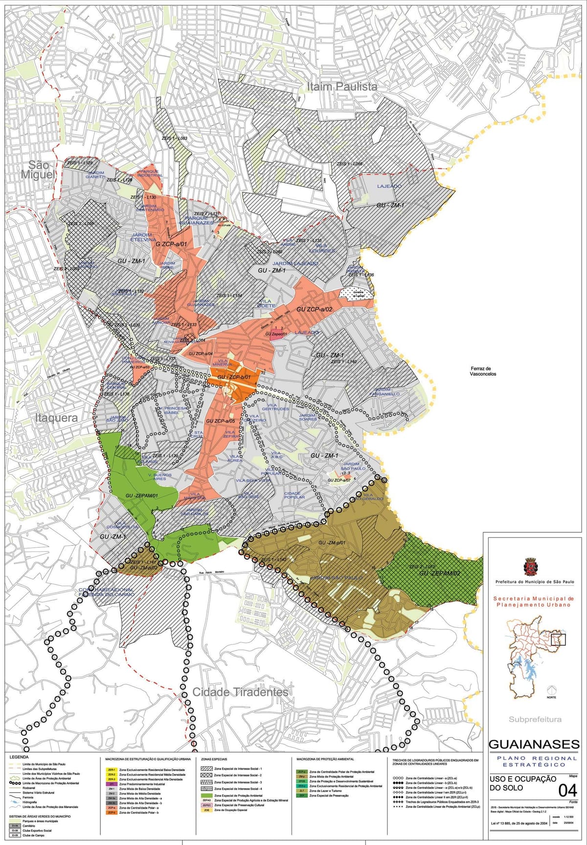 Kartta Guaianases São Paulo - Ammatti maaperän
