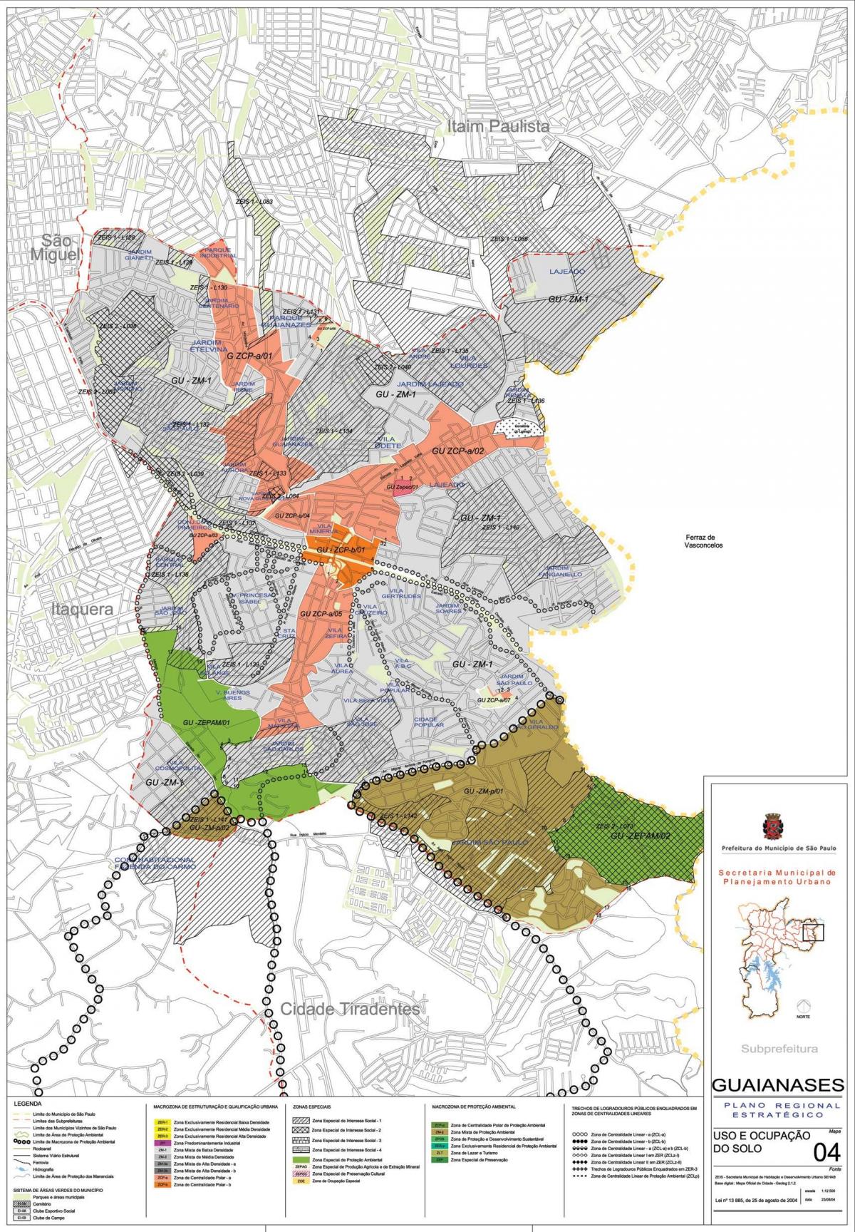 Kartta Guaianases São Paulo - Ammatti maaperän