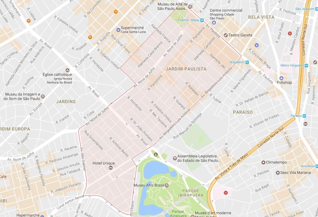 Kartta São Paulo-Jardim Paulista