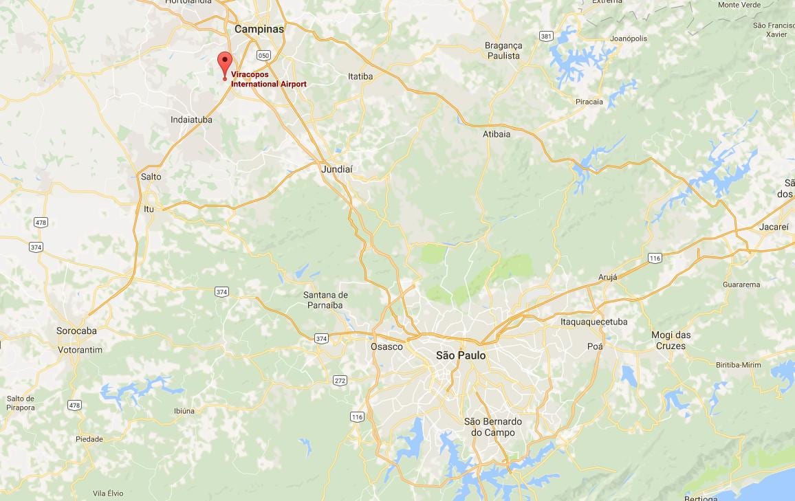 Kartta Campinas kansainvälinen lentokenttä