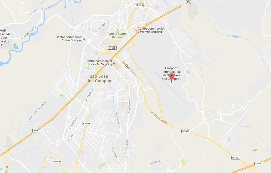 Kartta kansainvälinen lentokenttä São José dos Campos