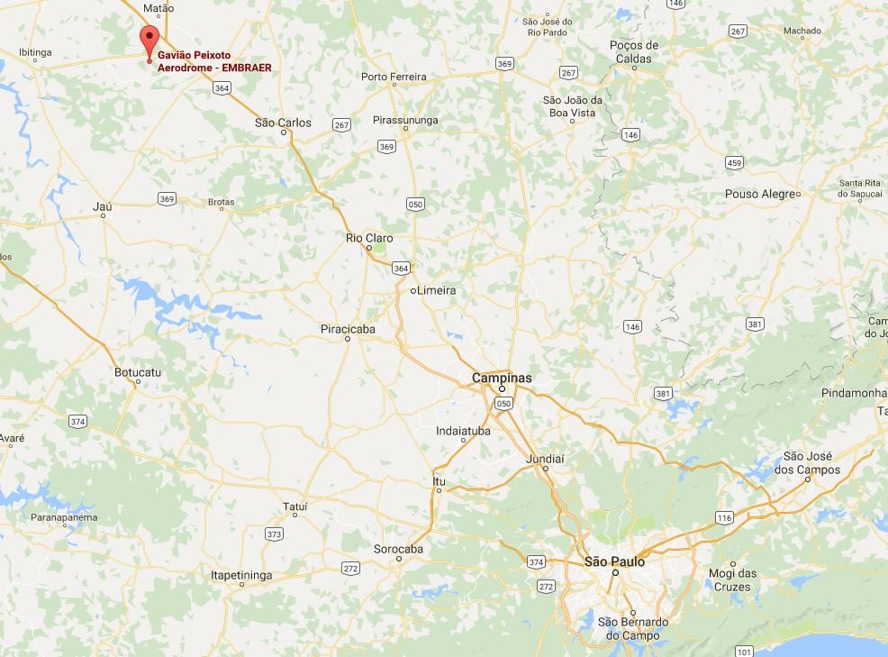 Kartta lentopaikan Gavião Peixoton