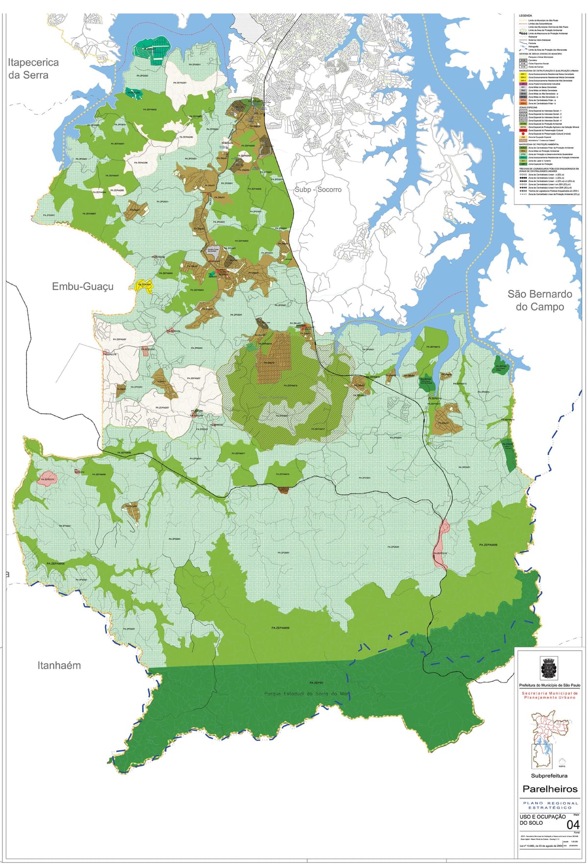 Kartta Parelheiros São Paulo - Ammatti maaperän