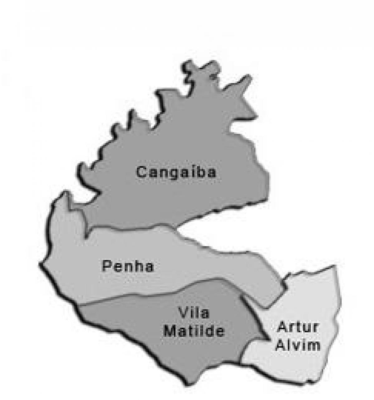 Kartta Penha sub-prefektuurissa