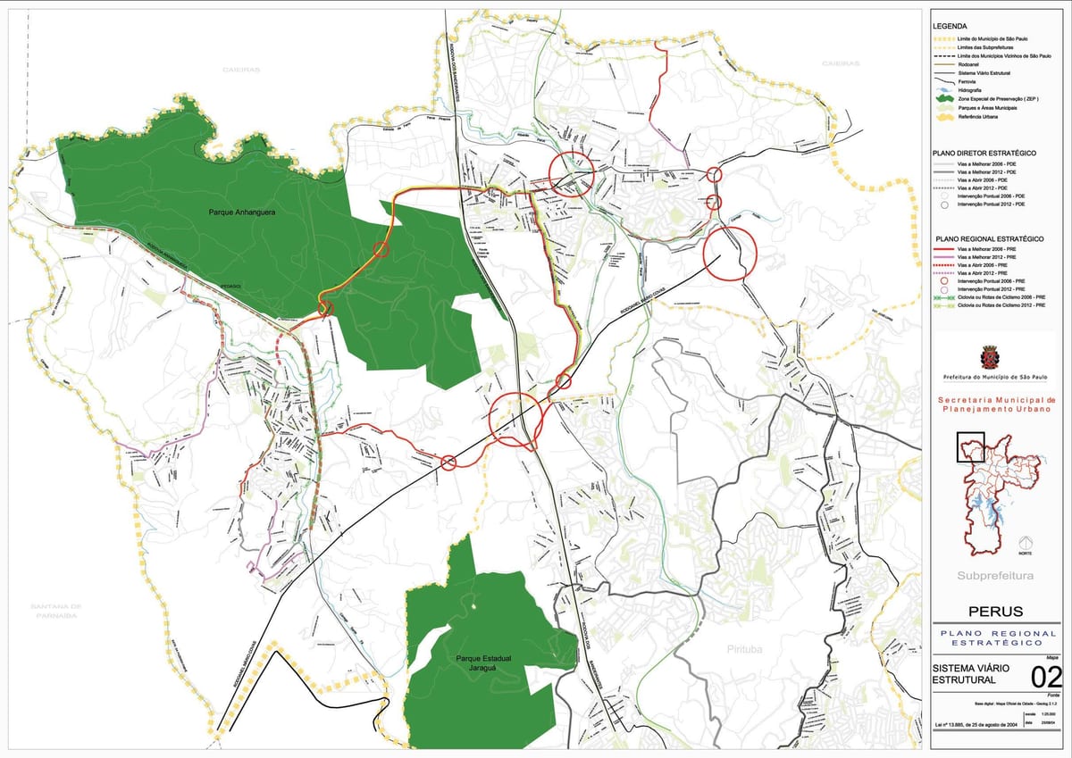 Kartta Perus São Paulo - Tiet
