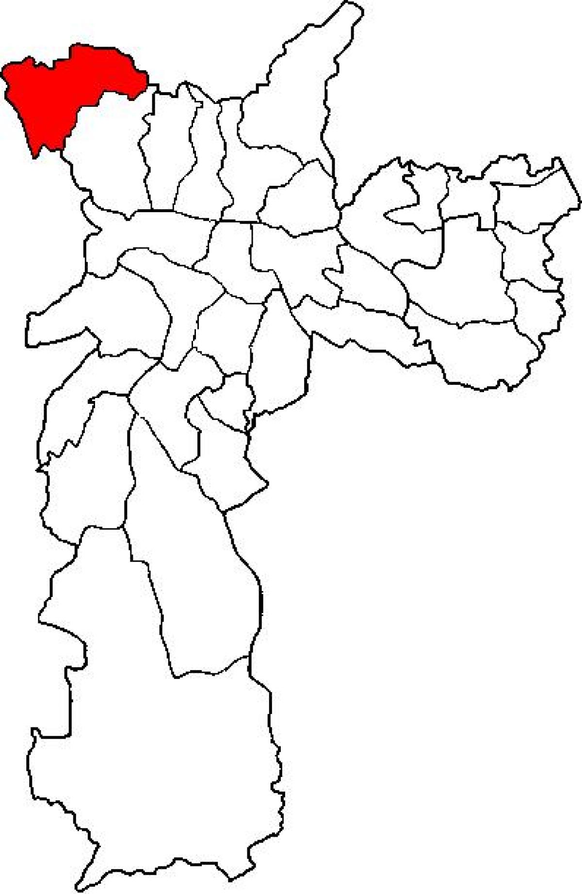 Kartta Perus sub-prefektuurissa São Paulo