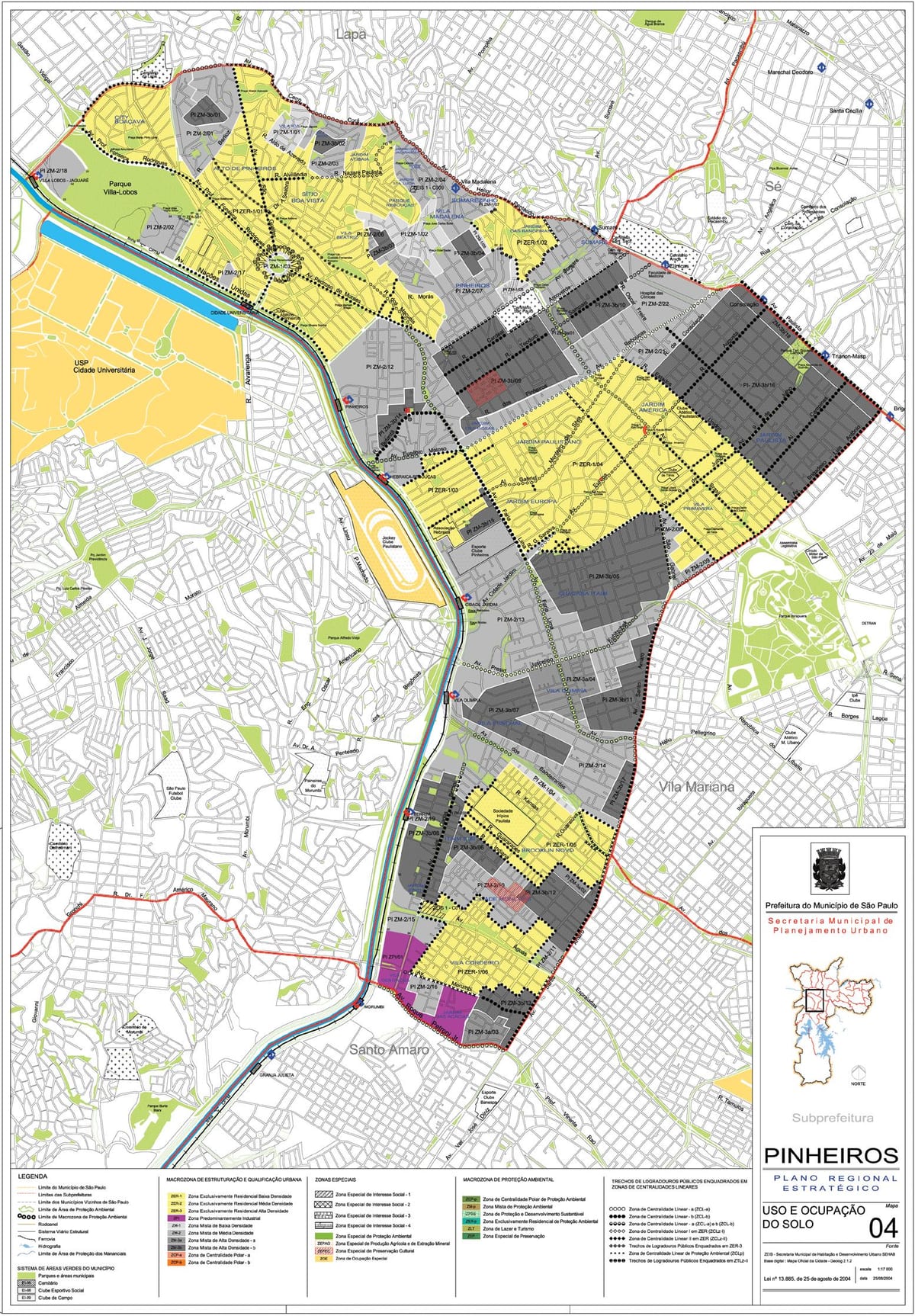 Kartta São Paulo pinheiros-moottoritietä - Ammatti maaperän