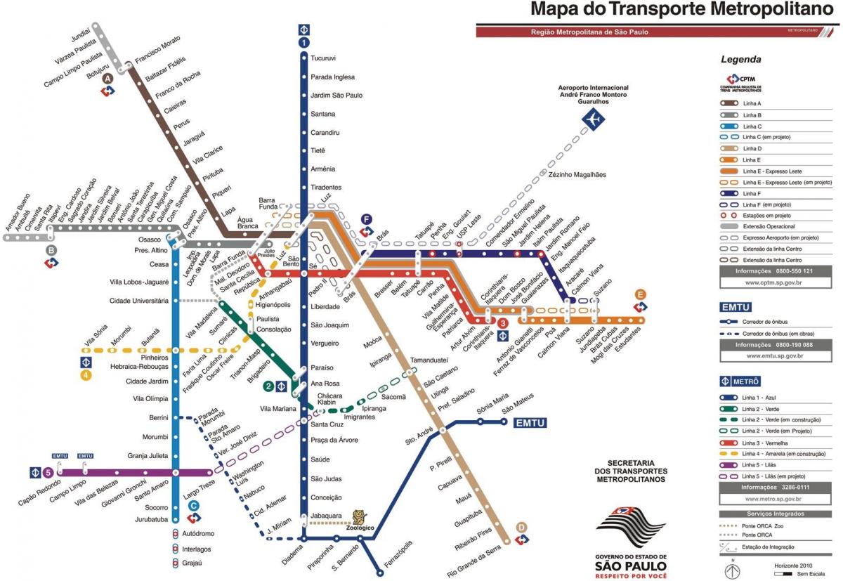 Kartta pääkaupunkiseudun liikenne-São Paulo