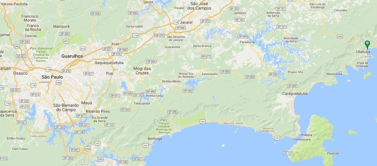 Kartta ranta Perequê Açu