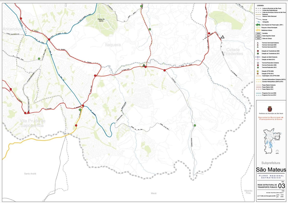 Kartta São Mateus São Paulo - Julkinen liikenne