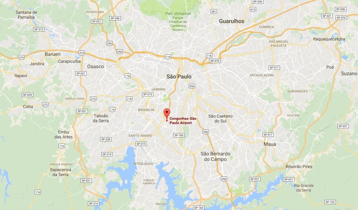 Kartta São Paulo Congonhas lentokenttä