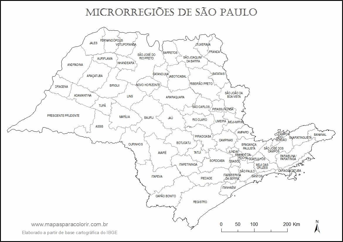 Kartta São Paulo neitsyt - mikro-alueilla