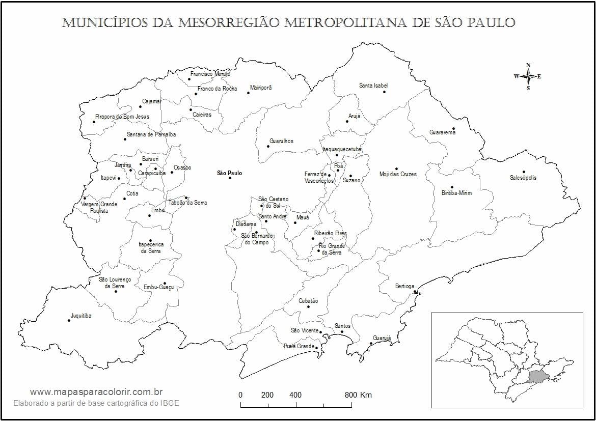 Kartta São Paulo neitsyt