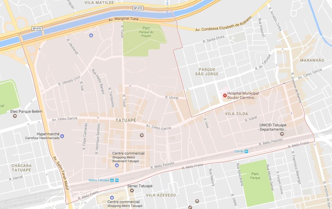 Kartta São Paulo Tatuapé