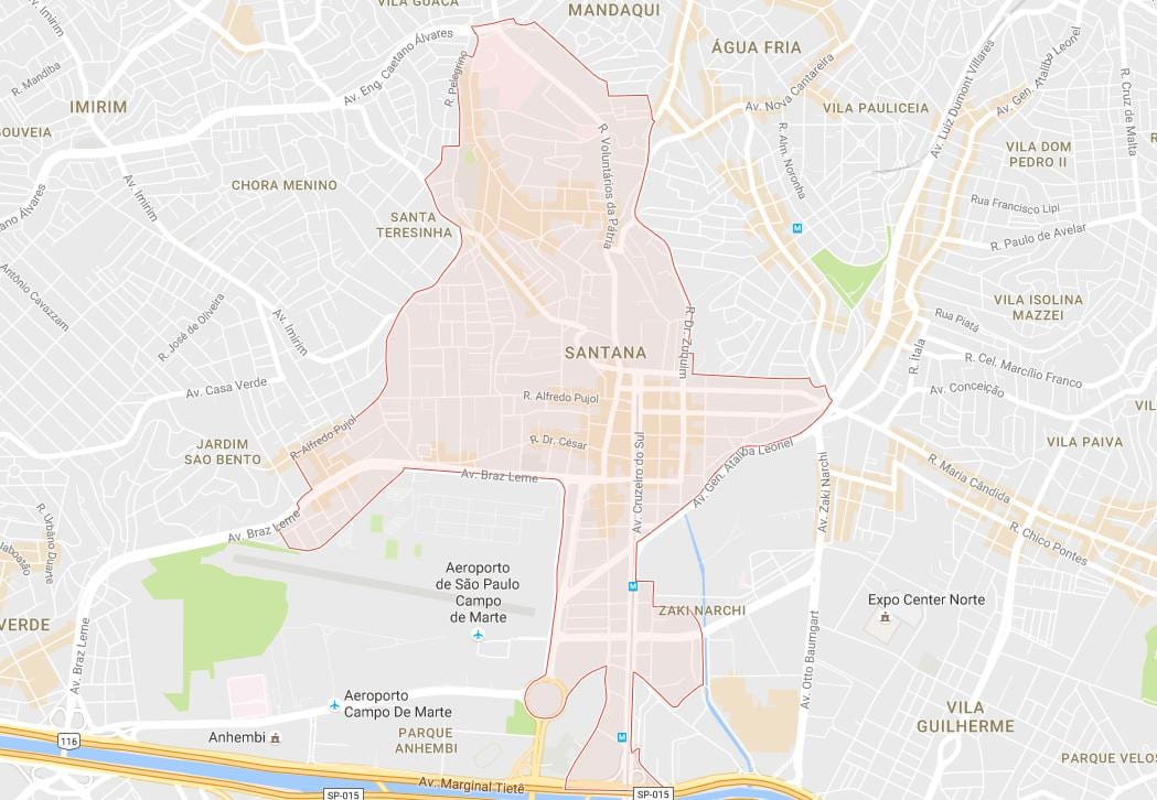 Kartta Santana São Paulo
