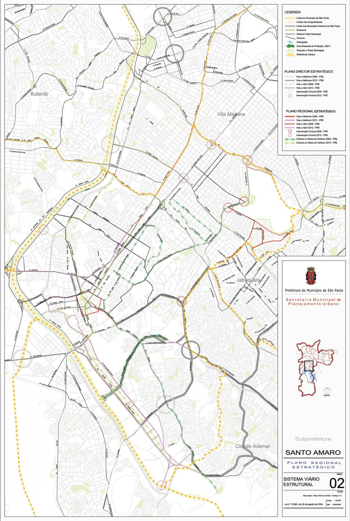 Kartta Santo Amaro São Paulo - Tiet