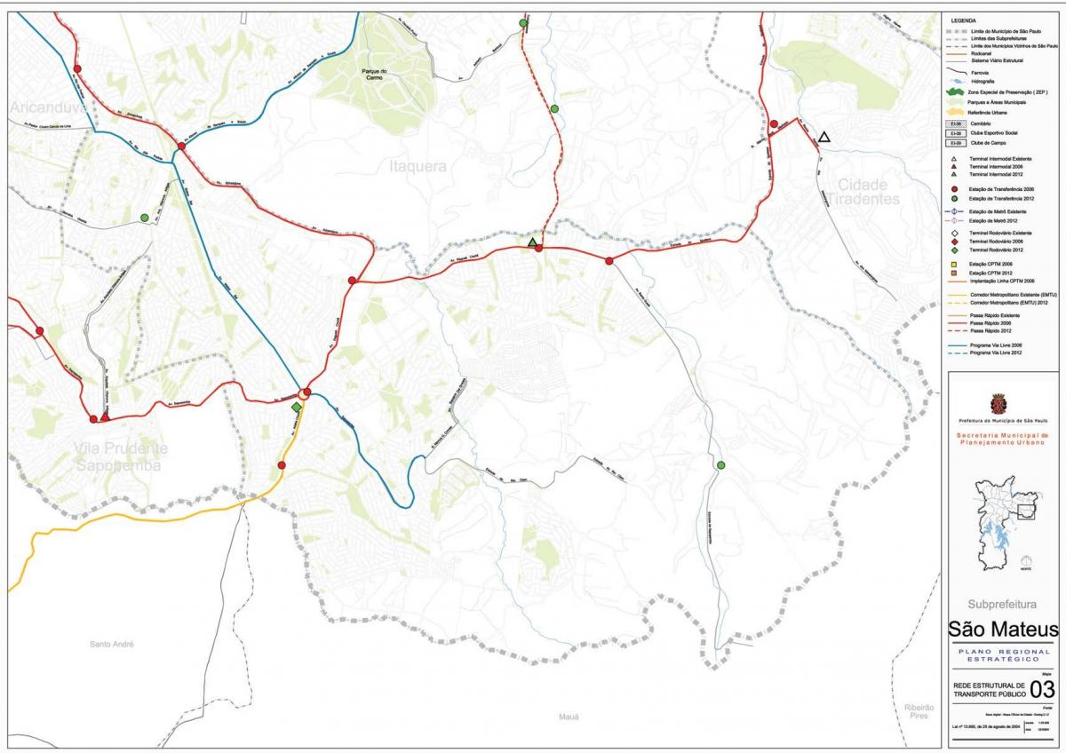 Kartta São Mateus São Paulo - Julkinen liikenne